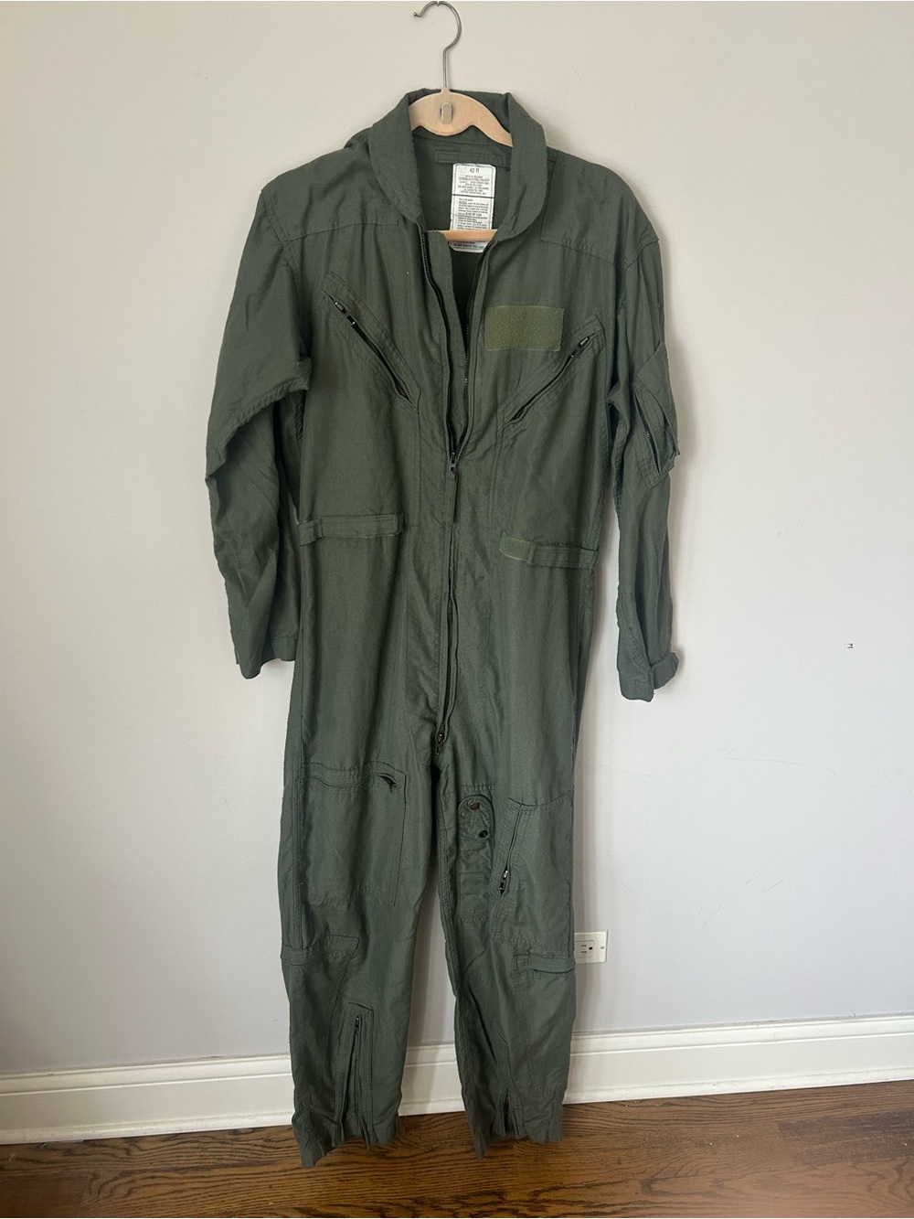 Vintage Air Force Flight Suit Olive Green Sz 42 R